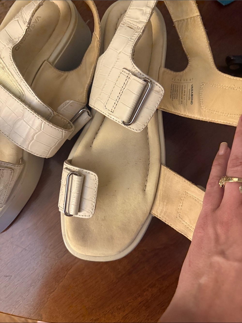 Vagabond Cream Platform Sandals - Picture 5 of 7